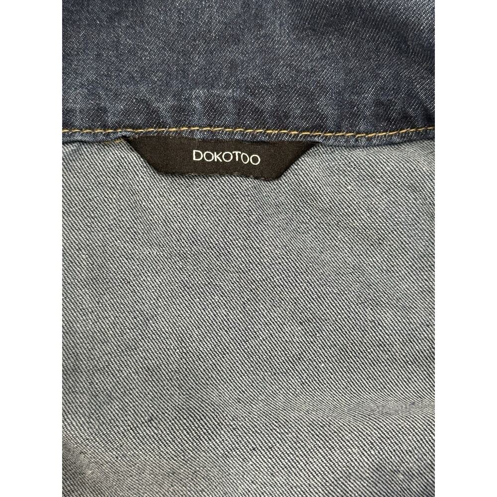 Dokotoo Denim Dress Women’s Medium Blue Jean Western Puff Sleeve Babydoll - Picture 6 of 7